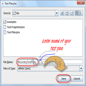  enter name in recording test panel